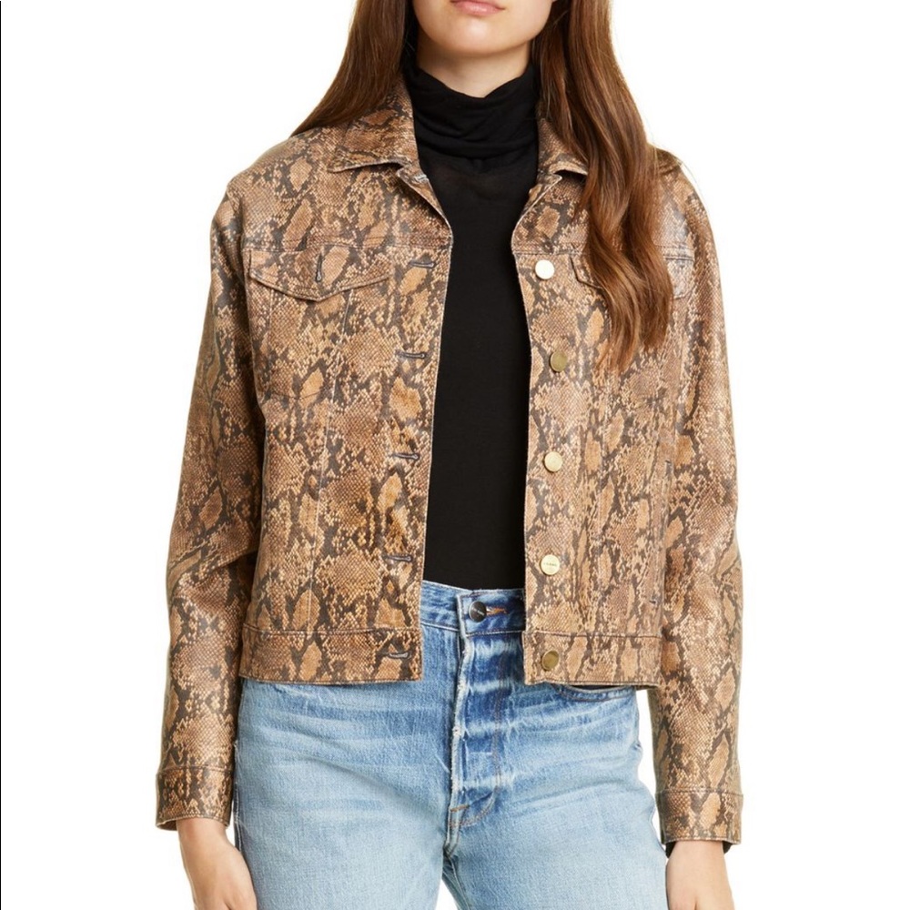 COPY - FRAME Le Vintage Python Print  Denim Jacket